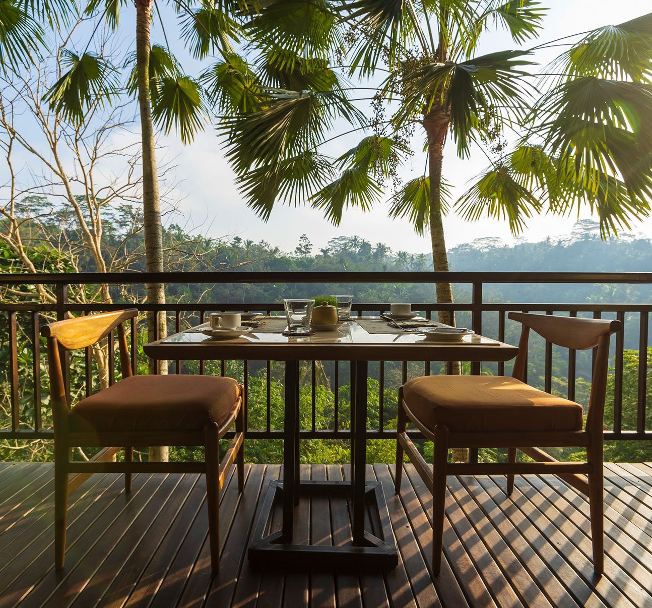 Breakfast with a valley view.