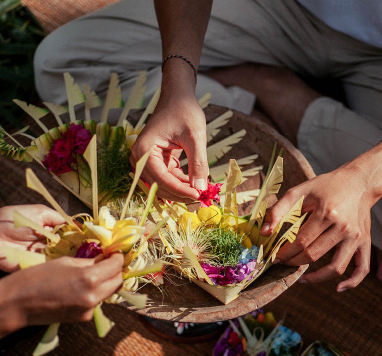 Canang sari, made fresh every morning.